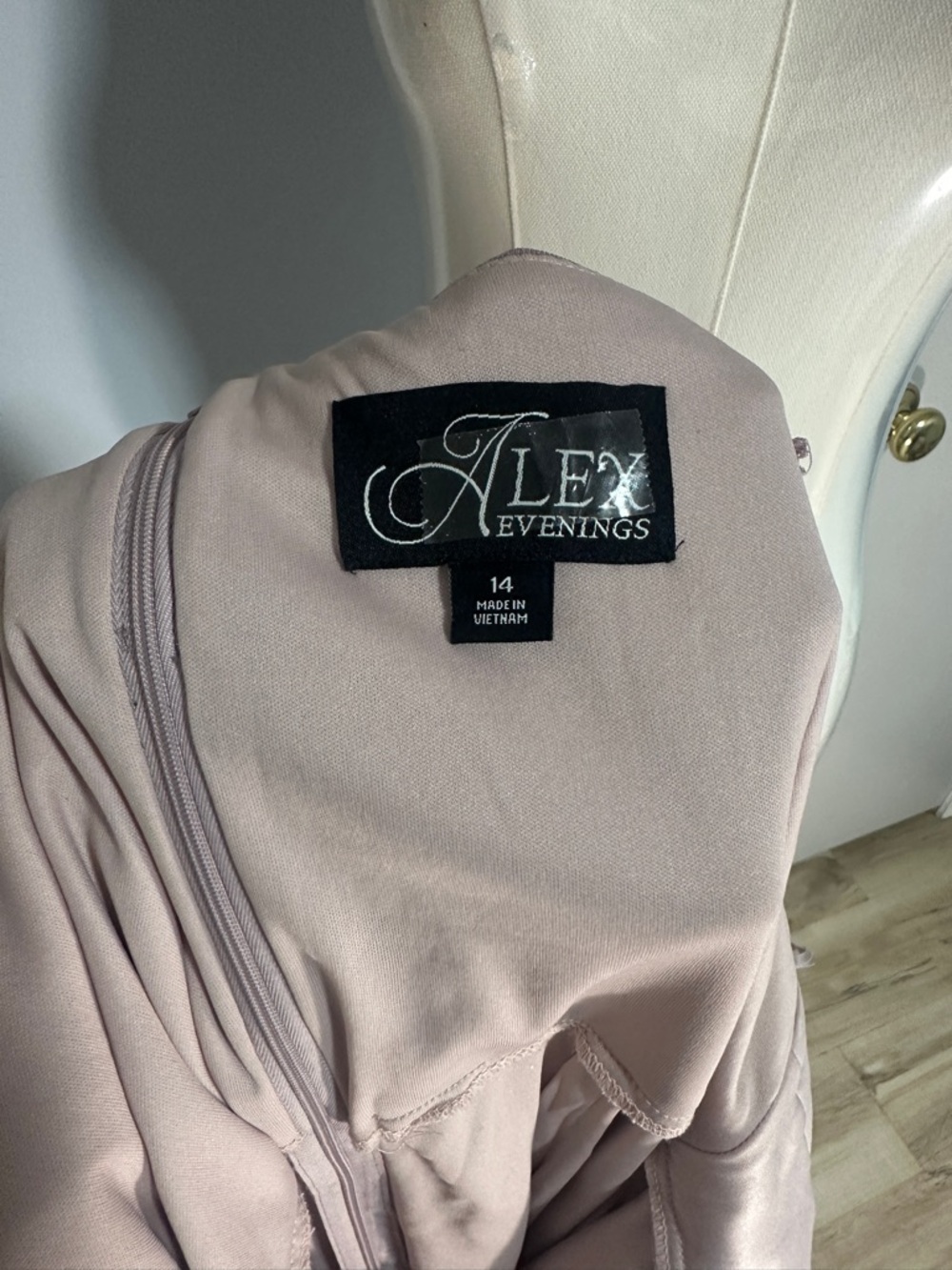 Alex Evenings Mauve Glitter Sheer Overlay Maxi Dress - Picture 9 of 12